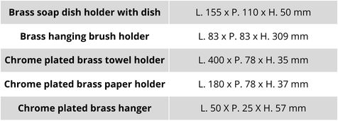 dimensions camelia line bathroom accessory set